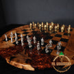 Handmade Olive Wood Chess Set: Epoxy Resin Design, Modern Elegance