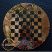 Handmade Olive Wood Chess Set: Epoxy Resin Design, Modern Elegance