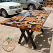 Personalized Olive Wood Epoxy Dining Table: Modern Resin River Table