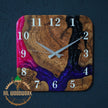 Made to Order Resin Olive Wood Wall Clock: Modern Square Art