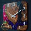 Made to Order Resin Olive Wood Wall Clock: Modern Square Art