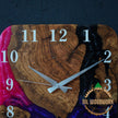 Made to Order Resin Olive Wood Wall Clock: Modern Square Art