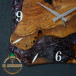 Personalized Olive Wood Wall Clock: Handmade Resin Accent, Modern Design