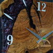 Personalized Olive Wood Wall Clock: Handmade Resin Accent, Modern Design