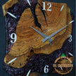 Personalized Olive Wood Wall Clock: Handmade Resin Accent, Modern Design