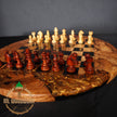 Handmade Olive Wood Chess Set: Epoxy Resin Design, Modern Elegance