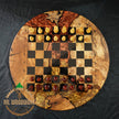 Handmade Olive Wood Chess Set: Epoxy Resin Design, Modern Elegance