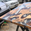 Personalized Olive Wood Epoxy Dining Table: Modern Resin River Table