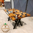 Personalized Olive Wood Epoxy Dining Table: Modern Resin River Table