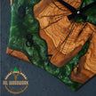 Personalized Olive Wood Wall Clock: Hexagonal Resin Epoxy Design