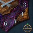 Personalized Olive Wood Wall Clock: Hexagonal Resin Epoxy Design