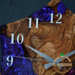 Personalized Olive Wood Wall Clock: Hexagonal Resin Epoxy Design