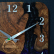 Made to Order Resin Olive Wood Wall Clock: Modern Square Art