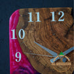 Made to Order Resin Olive Wood Wall Clock: Modern Square Art