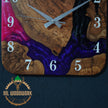 Made to Order Resin Olive Wood Wall Clock: Modern Square Art