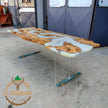 Personalized Olive Wood Resin Table: Live Edge Modern Dining Table
