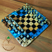 Handmade Olive Wood Resin Chess Set: Modern Luxury Chessboard
