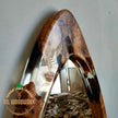 Asymmetrical Olive Wood Epoxy Mirror: Large Modern Wall Decor