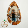 Asymmetrical Olive Wood Epoxy Mirror: Large Modern Wall Decor