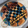 Handmade Olive Wood Resin Chessboard: Modern Epoxy Chess Set