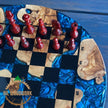 Handmade Olive Wood Resin Chessboard: Modern Epoxy Chess Set