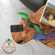Personalized Olive Wood Resin Guitar Stand: Modern Sofa End Table