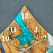 Diamond Resin Wall Clock: Olive Wood Epoxy Clock