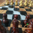 Personalized Olive Wood Chess Set: Resin Inlay, Unique Chessboard