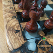 Personalized Olive Wood Chess Set: Resin Inlay, Unique Chessboard