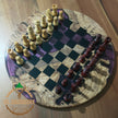 Handmade Olive Wood Resin Chess Set: Personalized Modern Board