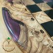 Handmade Olive Wood Resin Chess Set: Personalized Modern Board