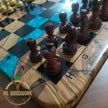 Personalized Olive Wood Chess Set: Handmade Resin Inlay, Modern Style
