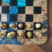 Personalized Olive Wood Chess Set: Handmade Resin Inlay, Modern Style