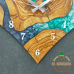 Diamond Resin Wall Clock: Olive Wood Epoxy Clock