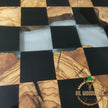 Personalized Olive Wood Chess Set: Resin Inlay, Unique Chessboard