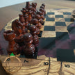Handmade Olive Wood Resin Chess Set: Personalized Modern Board