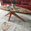Handmade Olive Wood Resin Coffee Table: Modern Epoxy Design