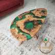Handmade Olive Wood Resin Coffee Table: Modern Epoxy Design