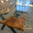 Custom Olive Wood Resin Dining Table: Unique Epoxy River Table