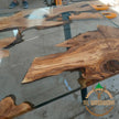 Custom Olive Wood Resin Dining Table: Unique Epoxy River Table