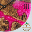 Custom Olive Wood Resin Wall Clock: Modern Epoxy Clock