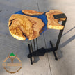 Custom Olive Wood Guitar Stand: Epoxy Resin Sofa End Table
