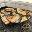 Handmade Olive Wood Epoxy Coffee Table: Rustic Modern Design
