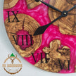 Custom Olive Wood Resin Wall Clock: Modern Epoxy Clock