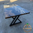Handmade Olive Wood Epoxy Resin Dining Table: Modern River Table