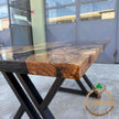 Handmade Olive Wood Epoxy Resin Dining Table: Modern River Table