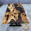 Handmade Olive Wood Epoxy Resin Dining Table: Modern River Table