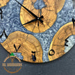 20'' Olive Wood Resin Wall Clock: Modern Arabic Numeral Clock