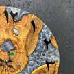 20'' Olive Wood Resin Wall Clock: Modern Arabic Numeral Clock