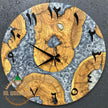 20'' Olive Wood Resin Wall Clock: Modern Arabic Numeral Clock